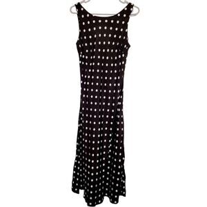 Harlow womens black and white 50s retro polka-dot sleeveless midi dress size 9